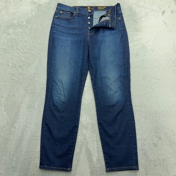 7 For All Mankind Denim - 7 For All Mankind Jeans Womens 30 Blue Josefina High Waist Slim Boyfriend Denim